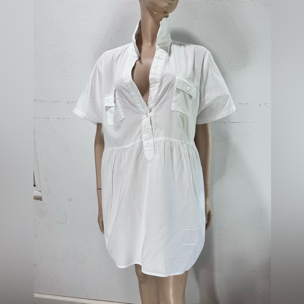 MAINSTREET BLUES  white blouse short sleeve size:1X